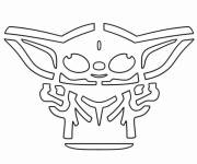 Coloriage Yoda de Star Wars dessin pour d&eacute;butant