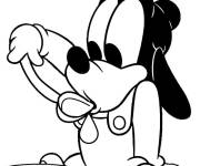 Coloriage et dessins gratuit B&eacute;b&eacute; Dingo aime manger à imprimer