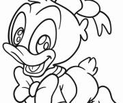 Coloriage Bébé Donald Duck rampant