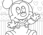 Coloriage B&eacute;b&eacute; Mickey Mouse aime s'amuser