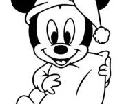 Coloriage et dessins gratuit B&eacute;b&eacute; Mickey Mouse va dormir à imprimer