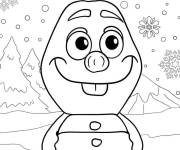 Coloriage B&eacute;b&eacute; Olaf de la renne des neiges