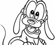 Coloriage B&eacute;b&eacute; Pluto de Disney simple