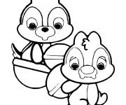 Coloriage B&eacute;b&eacute; Tit et Tac de Disney