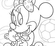 Coloriage La petite Minnie Mouse aime jouer