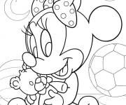 Coloriage La petite Minnie Mouse aime jouer