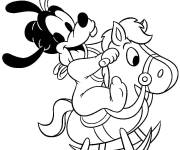 Coloriage et dessins gratuit Le b&eacute;b&eacute; Dingo en jouant à imprimer