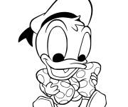 Coloriage Le b&eacute;b&eacute; Donald Duck en s'amusant