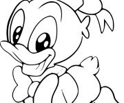 Coloriage Le mignon b&eacute;b&eacute; Donald Duck
