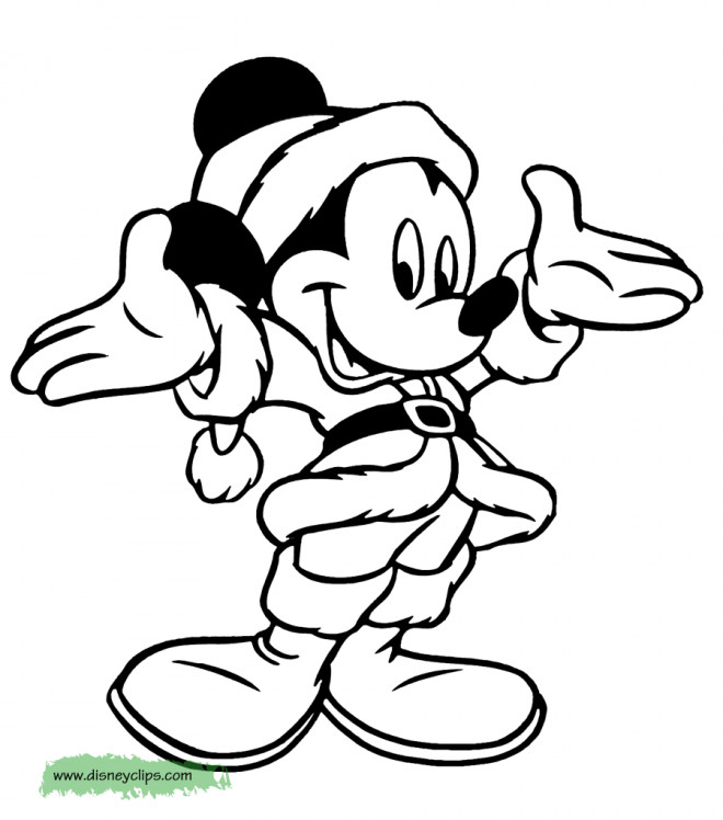 Coloriage et dessins gratuits Disney Noel Mickey Mouse à imprimer