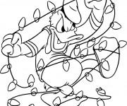 Coloriage et dessins gratuit Donald Duck Pendant Le Noel Disney à imprimer