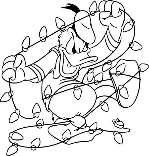 Coloriage Donald Duck Pendant Le Noel Disney Dessin Gratuit