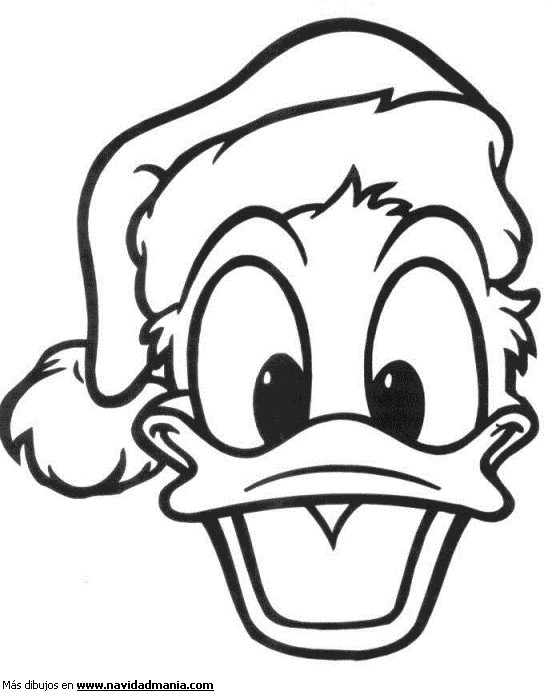 Coloriage et dessins gratuits Donald Duck porte le bonnet de Noel à imprimer