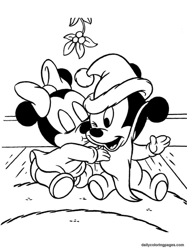 Coloriage et dessins gratuits Les Petits de Mickey Noel à imprimer