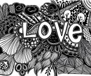 Coloriage Amour style Doddle