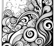 Coloriage Belle illustration Doodle abstrait