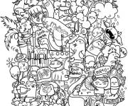 Coloriage Collection des monstres Doddle