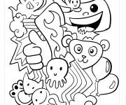 Coloriage Cr&eacute;atures amusantes Doddle