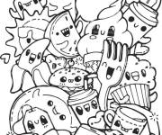 Coloriage et dessins gratuit De la nourriture Doddle à imprimer