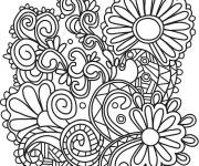 Coloriage D&eacute;coration floral Doddle