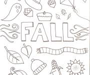 Coloriage Dessin Doodle sur l'automne