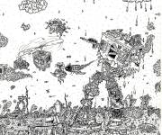 Coloriage Destruction du village Doodle