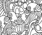 Coloriage Doddle art abstrait 