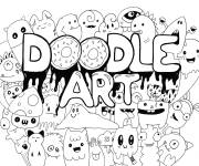 Coloriage Doddle Art des monstres
