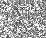 Coloriage Doodle &agrave; motifs abstrait
