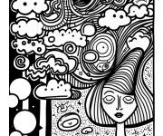 Coloriage Doodle abstrait coloriable