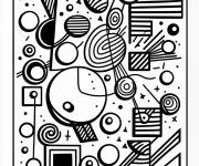 Coloriage Doodle abstrait en tableau