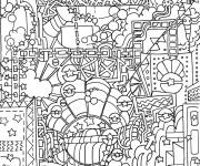 Coloriage Doodle Art de flipper