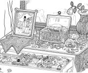 Coloriage Doodle bo&icirc;te &agrave; bijoux