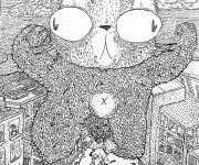 Coloriage Doodle Catzilla par kris man