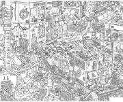 Coloriage Doodle d'atelier de No&euml;l