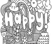 Coloriage Doodle de joie pour enfants