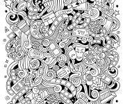 Coloriage Doodle difficile