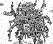 Coloriage Doodle Robot g&eacute;ant