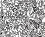 Coloriage Doodle Structure de monstre