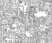 Coloriage Doodle ville d'avion