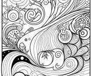 Coloriage Doodles abstrait difficile gratuit