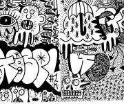 Coloriage Griffonnage abstrait en ligne