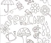 Coloriage Illustration dans la saison du printemps