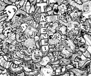 Coloriage Illustration Doddle abstrait