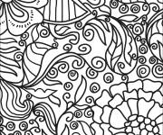Coloriage Jardin Abstrait Doodle
