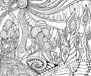 Coloriage La beaut&eacute; de la nature en Doddle abstrait