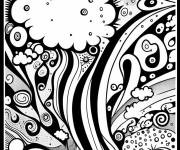 Coloriage La nature style Doodle adulte
