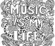 Coloriage La vide de la musique Doodle