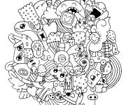 Coloriage Les monstres Doddle aimables