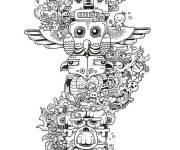 Coloriage et dessins gratuit Ligne des monstres Doddle à imprimer